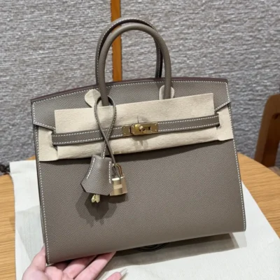 Hr - Birkin 25- Etoupe - Gold Hardware