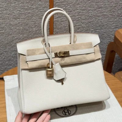 Hr - Birkin 25- Craie - Gold Hardware