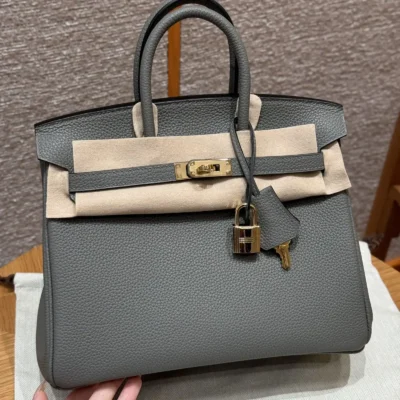 Hr - Birkin 25 - Gris Meyer - Gold Hardware