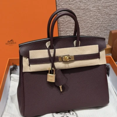Hr - Birkin 25 - Rouge Sellier - Gold Hardware