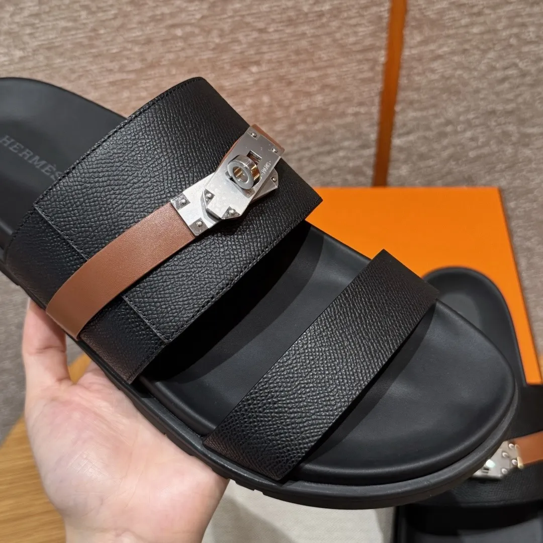 Hermxs - Jackson sandals in Noir Naturel H - الصورة 2