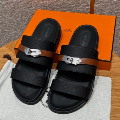 Hermxs - Jackson sandals in Noir Naturel  Size 41