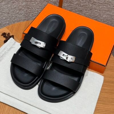 Hermxs - Jackson sandals in Noir Silver