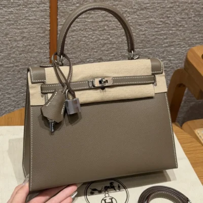 Hr - Kelly 25- Etoupe - Silver Hardware