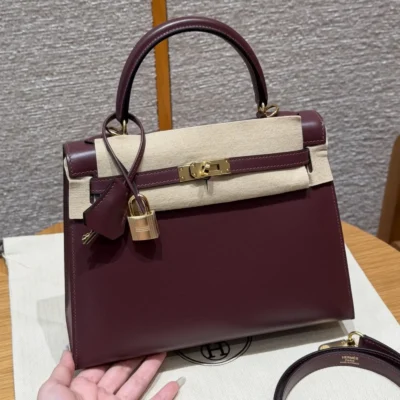 Hr - Kelly 25- Rouge Sellier - Gold Hardware