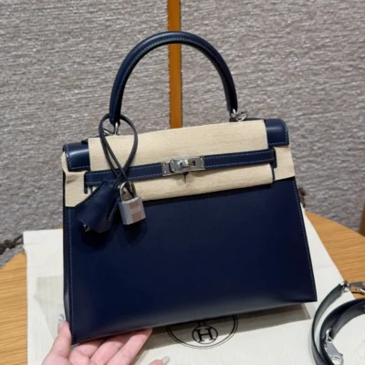 Hr - Kelly 25- Blue Saphir - Silver Hardware