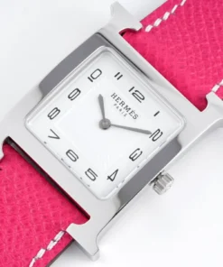 Alternative view of Heure H Small Silver Case Pink Strap