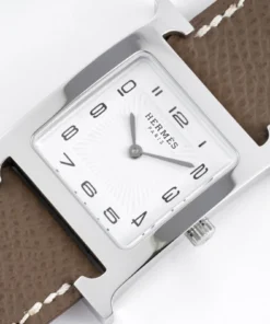 Alternative view of Heure H Small Silver Case Etoupe Strap