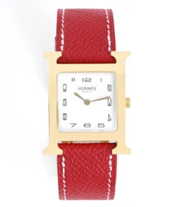 Heure H Small Gold Case Red Strap