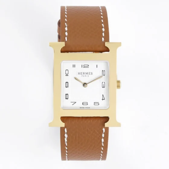 Heure H Gold Case Brown Strap