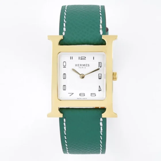 Heure H Gold Case Green Strap