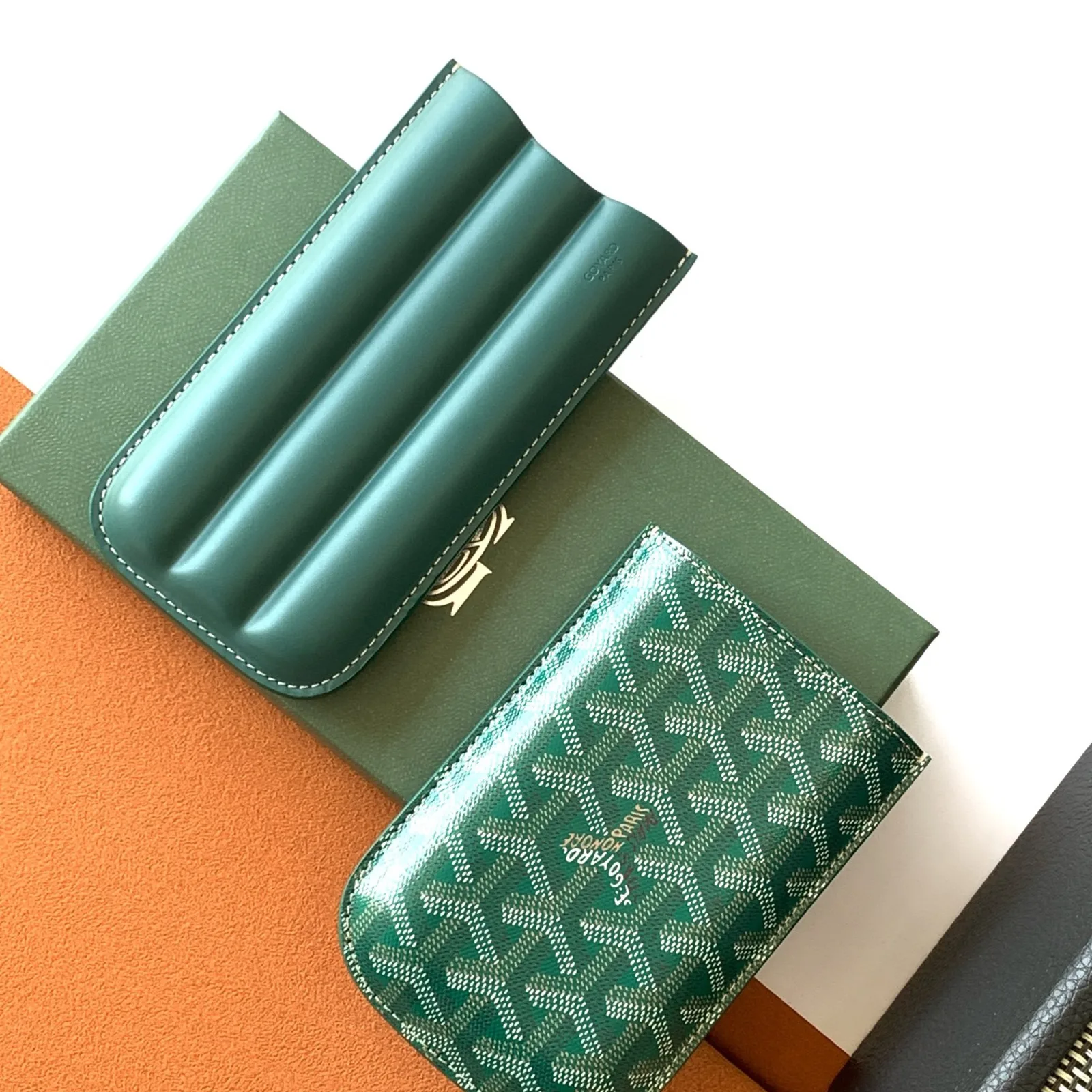 Churchill 3 Cigar Case - Green - Image 5