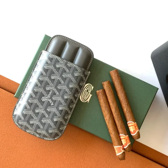 Churchill 3 Cigar Case - Grey
