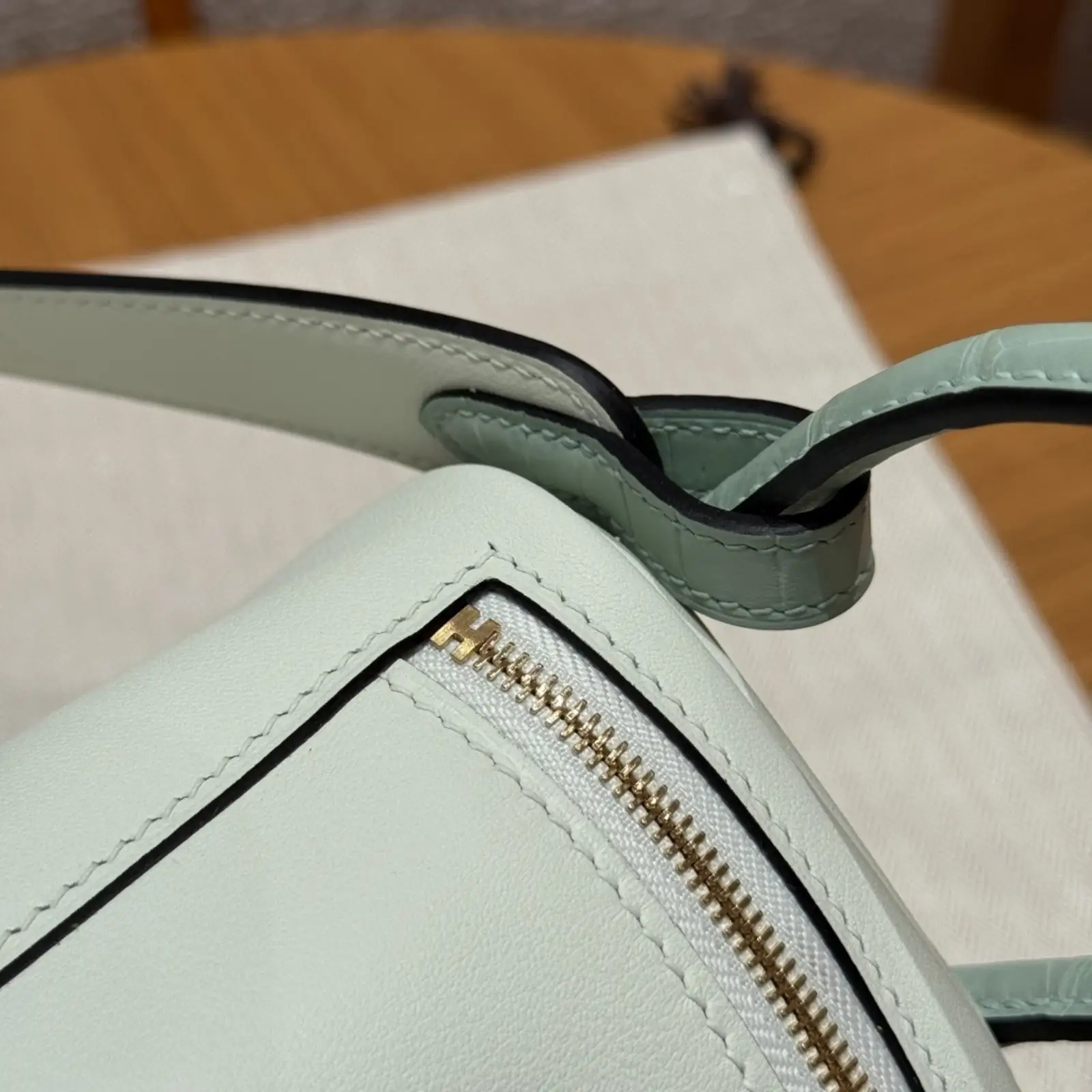 Mini Lindy Vert Fizz Matte Alligator - Image 8