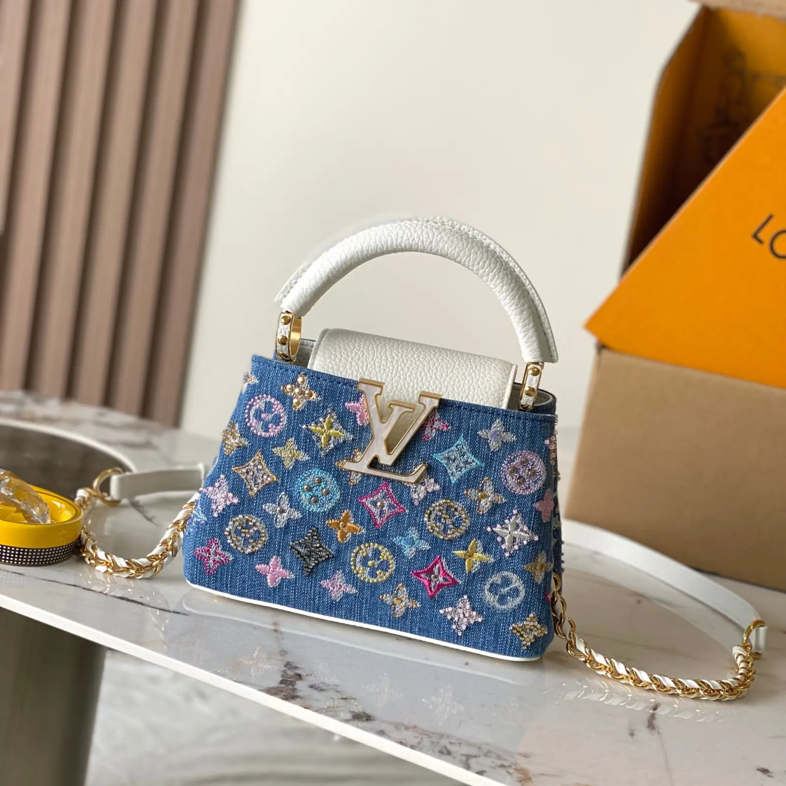 LV Capucines mini Denim Blue