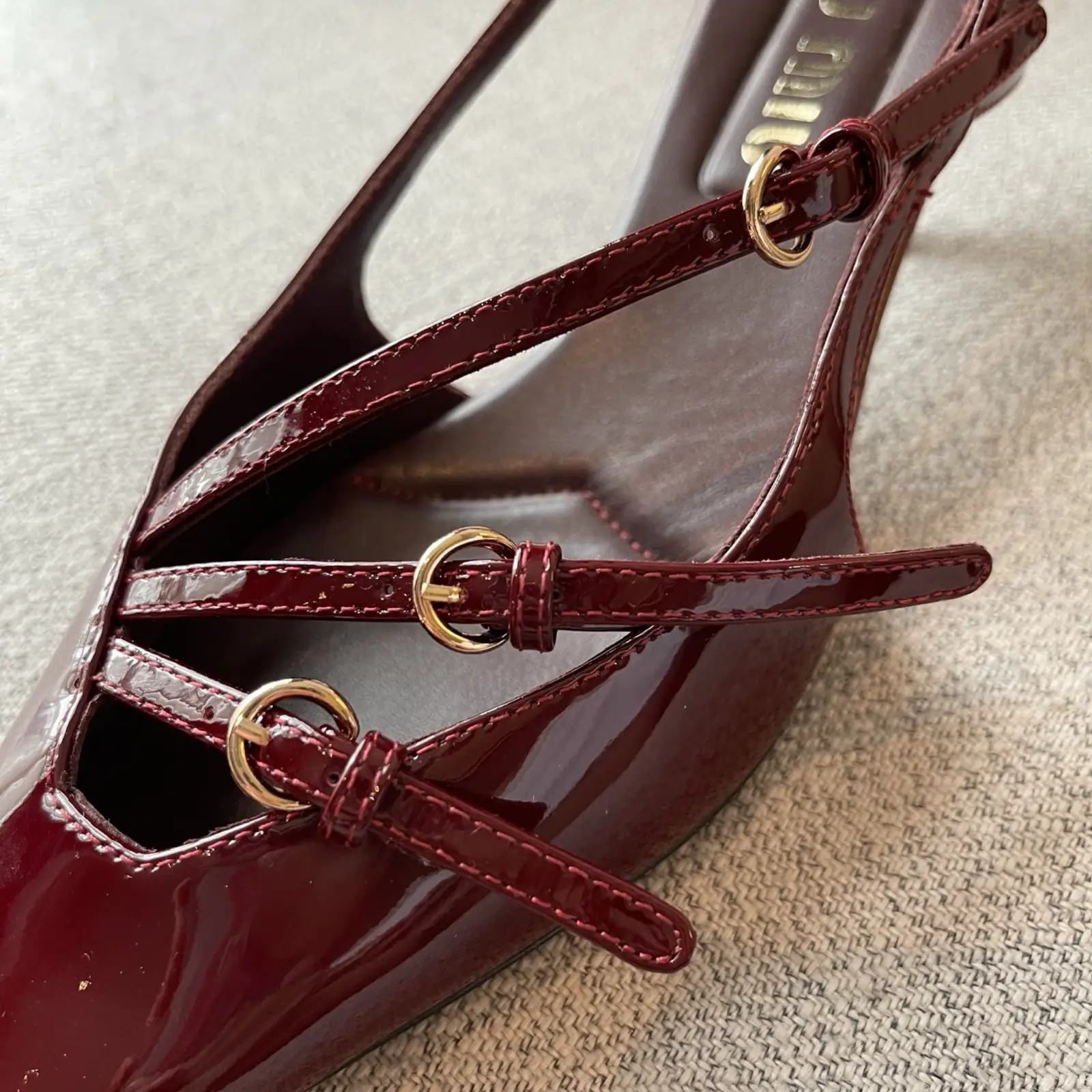 MiuM - Burgundy Buckle Slingback - Image 4